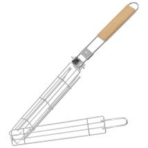 Panier à Grillades Portable, Poignée Amovible et Loquet Sécurisé, Accessoires de Grillades pour Barbecue Extérieur pour Légumes en Vrac, Fruits,