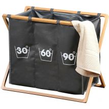 Kesper - Panier à linge à trois compartiments, sur étagère