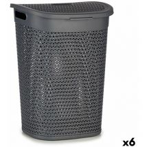 Kipit - Panier à linge anthracite plastique 60 l 43,5 x 57,5 x 34 cm (6 pièces)