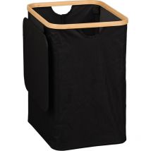 Panier à linge avec cadre en bambou, 41 x 33 cm