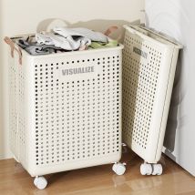 Panier à linge avec roulettes, panier à roulettes - Paniers à linge roulants pliables et ventilés Panier à linge multifonction, panier à linge de