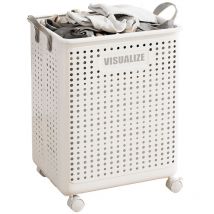 Tonchean - Panier à linge avec roulettes, panier à roulettes - Paniers à linge roulants pliables et ventilés Panier à linge multifonction, panier à