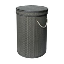 Panier à linge en bambou Gris clair 37x56 cm