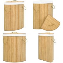 Vidaxl - Panier à linge d'angle Bambou 60 l - panier à linge d'angle - paniers à linge d'angle - Home & Living - Brun