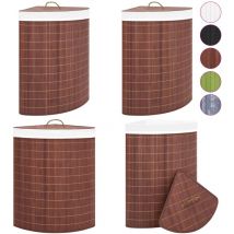 Vidaxl - Panier à linge d'angle Bambou Marron 60 l - panier à linge d'angle - paniers à linge d'angle - Home & Living - Brun