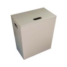 Koh-i-noor - Panier à linge Ecopelle en cuir synthétique avec sac L43 x l26 x h48 cm - couleur gris tourterelle