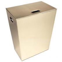 Koh-i-noor - Panier à linge Ecopelle en cuir synthétique avec sac L43 x l26 x h48 cm - couleur or