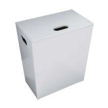 Koh-i-noor - Panier à linge Ecopelle en cuir synthétique avec sac L48 x l30 x h61 cm - couleur blanc