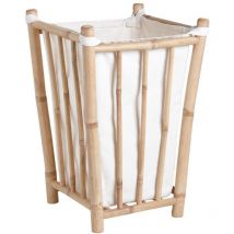 Panier à linge en bambou et coton
