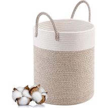 Panier À Linge En Coton Tissé 40l 38x50cm