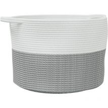 Panier à linge gris et blanc Ø55x36 cm coton Vidaxl Grey and white