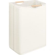 Jalleria - Panier à linge pliable, 60L Panier à linge avec Manche en Bois, Corbeille a Linge pour chambre à coucher, salle de bain, chambre d'enfant,