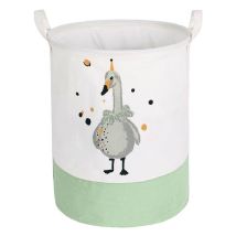 Panier à Linge Pliable Imperméable pour Bébé Panier de Rangement Corbeille à Linge Sale Sac à Linge Seau de Stockage Rond en Tissu pour Buanderie