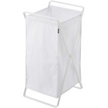Yamazaki - Panier à Linge Pliable Blanc - H64 cm