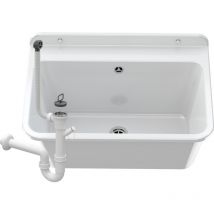 Granitan - panier à linge pour évier de ferme siphon blanc