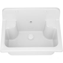 Granitan - panier à linge pour évier de ferme siphon blanc