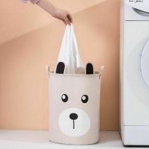 Lablanc - Panier à Linge Rangement Enfant avec Poignées Ours Corbeille à Linge Organiser Vêtements Stockage Linge Pliable et Etanche Sac à Linge