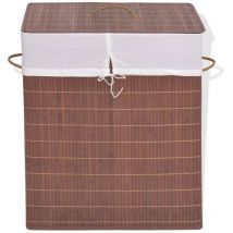 Panier à linge rectangulaire Bambou Marron