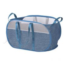 Panier à linge sale, panier de rangement en tissu Oxford, panier de rangement pliable chambre, panier à linge sale dortoir(bleu)