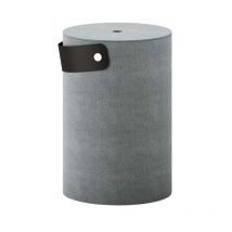 Koh-i-noor - Panier à linge Stresa en polyester imitation lin avec sac Ø42 x h62,5 cm - gris