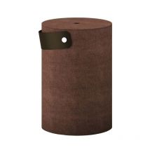 Koh-i-noor - Panier à linge Stresa en polyester imitation lin avec sac Ø42 x h62,5 cm - marron