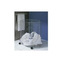 Kesseböhmer - Panier à linge sur roulettes - Décor : Chromé - Matériau : Acier - Profondeur : 400 mm - Hauteur : 535 mm - Largeur : 455 mm
