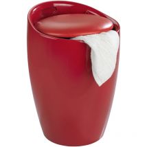 Tabouret de salle de bain Wenko Candy rouge 36 cm 50 cm tabouret salle de bain design abs avec rangement wäschesack 20 litres assise confortable