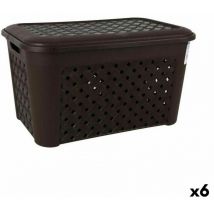 Tontarelli - panier à linge arianna avec couvercle noir 48,3 l (6 pièces)