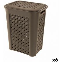 Panier à linge tontarelli arianna avec couvercle wenge 37,5 x 27,5 x 47 cm (6 pièces)