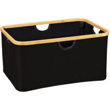 Panier à linge pliable Wenko Ecori en bambou noir 32L corbeille à linge écologique design bac à linge en polyester recyclé panier à linge fsc panier