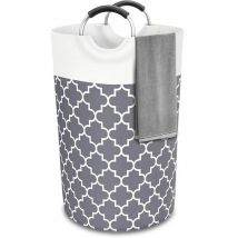 Panier a Linge,82L Grand Panier à Linge Sale Pliable Imperméable,Panier à Linge pour Salle de Bain