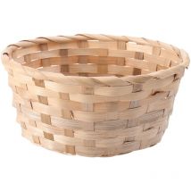 Panier à œufs 1 pièce Panier tissé en bambou Panier à œufs rond Accessoires de Pâques Panier décoratif pour la fête des enfants de Pâques (couleur