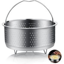 Panier à Vapeur, 304 Acier Inoxydable Panier Autocuiseur, Panier Vapeur, Insert pour Cuisson à Vapeur avec Poignée Recouverte, pour la Cuisson des