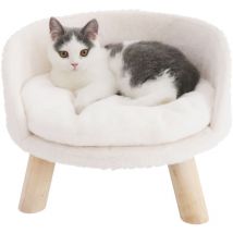 Bingo Paw - Panier Chat Chien Moelleux Lit sur Pieds avec Coussin Arbre à Chat - 41 x 41 x 32.8cm