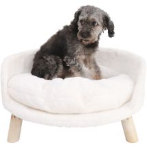 Bingo Paw - Panier Chat Chien Moelleux Lit sur Pieds avec Coussin Arbre à Chat - 61.5x61.5x33cm
