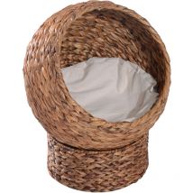 Pawhut - Panier chat lit chat cosy grand confort dim. 42L x 33l x 52H cm coussin moelleux beige inclus