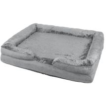 Panier Chien Grande Taille Haloyo Canapé Chien Orthopedique et Dehoussable,Lit pour Chien,Lit Lavable Pelucheux,106 x 80 x 20cm,noir