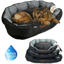 Panier Chien Imperméable de Grande Taille avec Coussin Intérieur Détachable Lit Doux pour Gros Chien Taille xl 110x80x25cm
