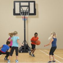 Panier de Basket-Ball sur Pied Hauteur Réglable 11 Niveaux 135-305 CM Base Rechargeable