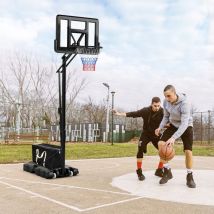 Design In - Panier de Basket Portable sur Pied avec Roulettes Hauteur Réglable 245-305 cm