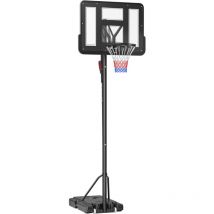 Panier de basket sur pied hauteur réglable 2,35-3,05 m - roulettes, base de lestage - acier pe noir