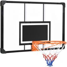 Panier de basketball mural - kit d'installation inclus - acier polycarbonate noir transparent