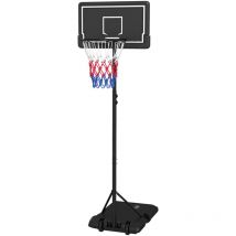 Panier de basketball sur pied hauteur réglable H.182-213/220-250 cm lestage roulettes noir