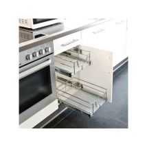Panier de Cuisine en Treillis Métallique 2 Pcs Argenté pour Placard de 26cm