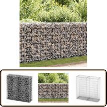 Panier de gabion avec couvercle Fil galvanisé 100x100x30 cm - Mur De Soutènement - Gabion - Clôture Métallique - Panneau De Clôture - Jardin