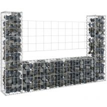 Panier de gabion en forme de u avec 2 poteaux Fer 140x20x100 cm Vidaxl