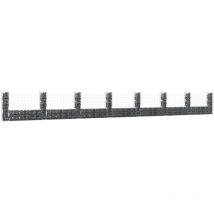 Panier de gabion en forme de u avec 8 poteaux Fer 860x20x100 cm