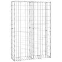 Panier de gabion Mur en gabion Clôture de gabion avec couvercle Fil galvanisé 150 x 100 x 30 cm 40668