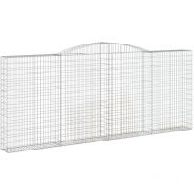 Paniers à gabions arqués 4 pcs 400x30x160/180 cm Fer galvanisé Vidaxl