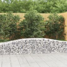 Panier de gabions arqué Mur en gabion Clôture de gabion 400x50x40/60 cm Fer galvanisé 50670